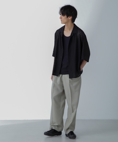 NANO universe(ナノユニバース)の「WEB限定/ワイドレースシャツ 半袖(シャツ/ブラウス・メンズ・ホワイト/ブラック/ライトブラウン・M/L)」の10枚目の写真