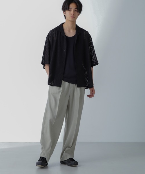 NANO universe(ナノユニバース)の「WEB限定/ワイドレースシャツ 半袖(シャツ/ブラウス・メンズ・ホワイト/ブラック/ライトブラウン・M/L)」の11枚目の写真