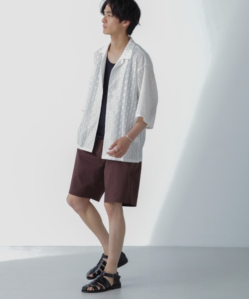 NANO universe(ナノユニバース)の「WEB限定/ワイドレースシャツ 半袖(シャツ/ブラウス・メンズ・ホワイト/ブラック/ライトブラウン・M/L)」の18枚目の写真