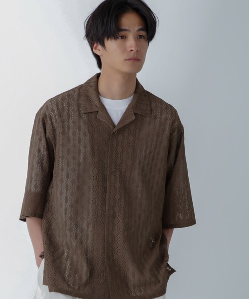 NANO universe(ナノユニバース)の「WEB限定/ワイドレースシャツ 半袖(シャツ/ブラウス・メンズ・ホワイト/ブラック/ライトブラウン・M/L)」の19枚目の写真