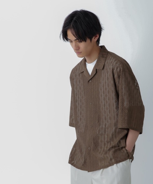 NANO universe(ナノユニバース)の「WEB限定/ワイドレースシャツ 半袖(シャツ/ブラウス・メンズ・ホワイト/ブラック/ライトブラウン・M/L)」の20枚目の写真