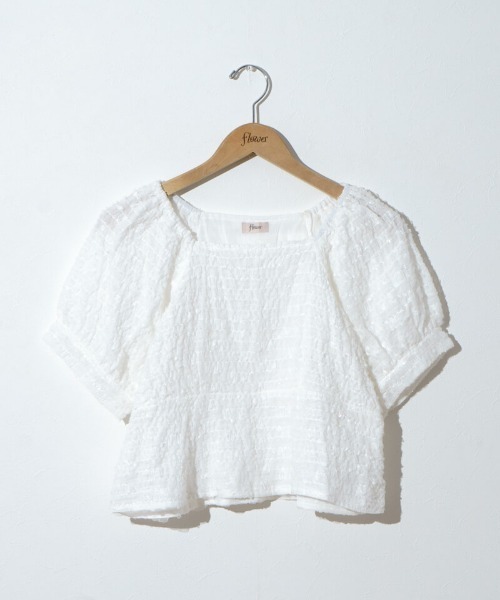 flower(フラワー)の「トゥインクルパフブラウス(シャツ/ブラウス・レディース・ブルー/ホワイト・FREE)」の17枚目の写真