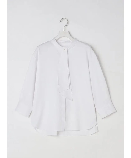 Perfect Suit FActory（パーフェクトスーツファクトリー）の「【UVカット/形態安定】サンシェルタブラウス　2WAYボウタイ　ホワイト/ブラック（シャツ/ブラウス・レディース・ブラック/ホワイト・M/S/L）」の5枚目の写真