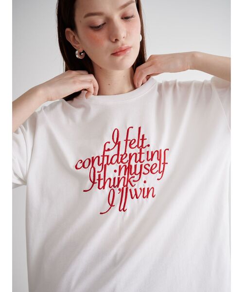 CALNAMUR（カルナムール）の「フロントメッセージTシャツ（Tシャツ/カットソー・レディース・ブラウン/ホワイト/ダークグレー・FREE）」の10枚目の写真