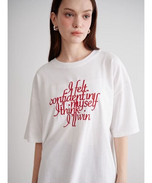 CALNAMUR（カルナムール）の「フロントメッセージTシャツ（Tシャツ/カットソー・レディース・ブラウン/ホワイト/ダークグレー・FREE）」の14枚目の写真