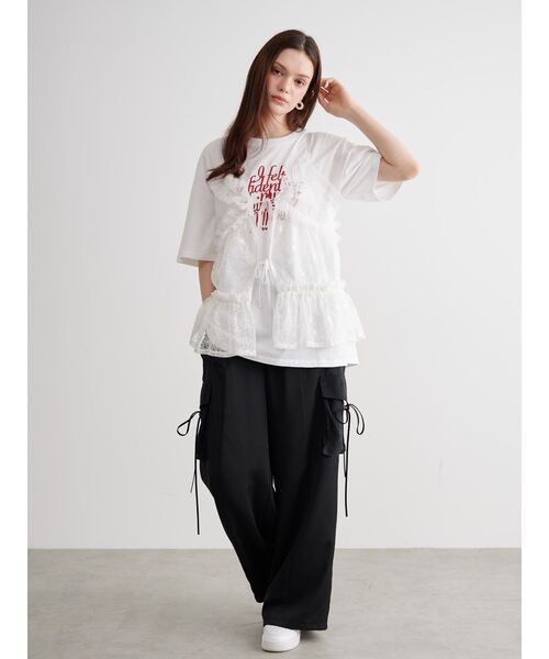 CALNAMUR（カルナムール）の「フロントメッセージTシャツ（Tシャツ/カットソー・レディース・ブラウン/ホワイト/ダークグレー・FREE）」の16枚目の写真