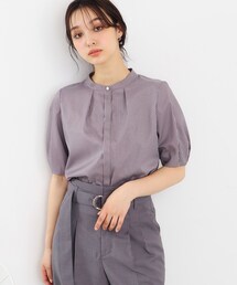 index | UV カラーストライプバンドカラーブラウス【防シワ/イージーアイロン/洗濯機洗い可】(シャツ/ブラウス)