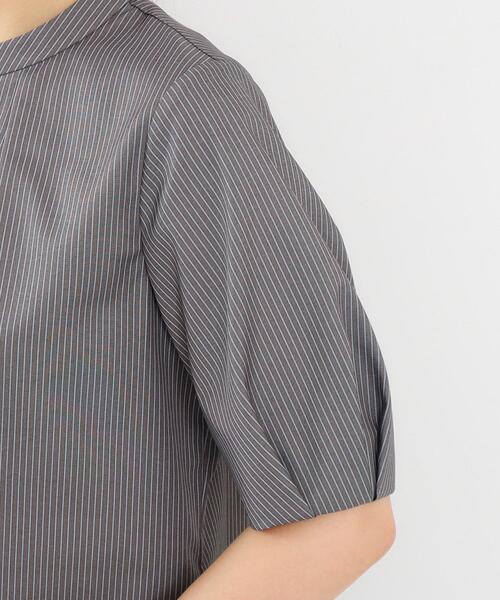 index（インデックス）の「◆UV カラーストライプバンドカラーブラウス【防シワ/イージーアイロン/洗濯機洗い可】（シャツ/ブラウス・レディース・ホワイト系5/パープル系1/グレー系2・36/38/40/42）」の17枚目の写真