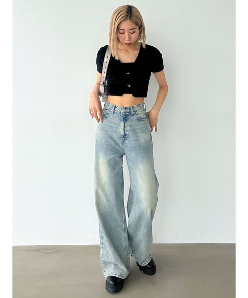 EMODA(エモダ)の「シャギーコンパクトツインニット(ニット/セーター・レディース・ライム/グレー/ホワイト/ブラック/ブルー・FREE)」の15枚目の写真