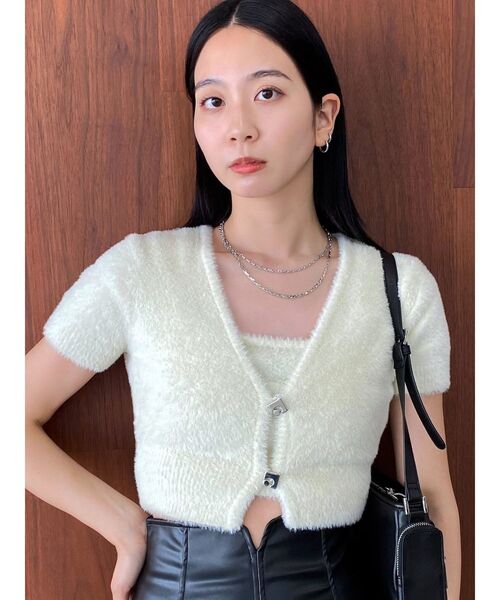 EMODA(エモダ)の「シャギーコンパクトツインニット(ニット/セーター・レディース・ライム/グレー/ホワイト/ブラック/ブルー・FREE)」の17枚目の写真