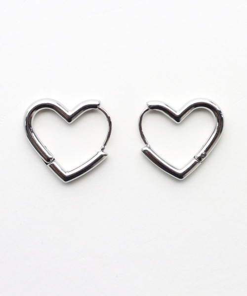 abaskdesign(アバスクデザイン)の「金属アレルギー対応 シンプルハートフープステンレスピアス(ピアス(両耳用)・レディース・シルバー/ゴールド・FREE)」の5枚目の写真