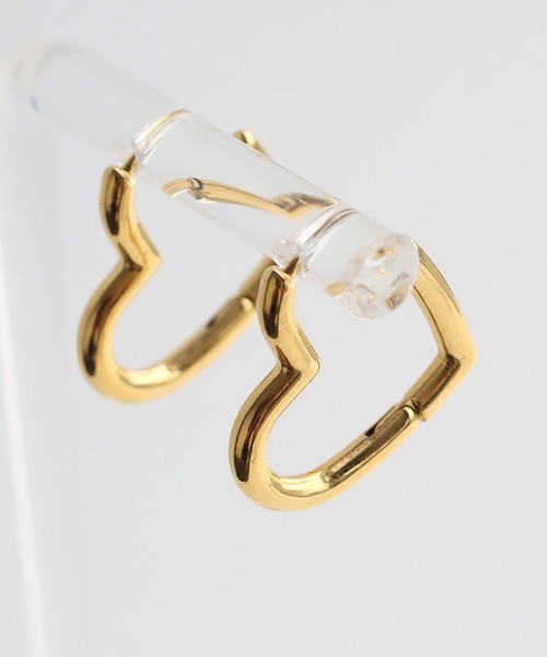 abaskdesign(アバスクデザイン)の「金属アレルギー対応 シンプルハートフープステンレスピアス(ピアス(両耳用)・レディース・シルバー/ゴールド・FREE)」の9枚目の写真