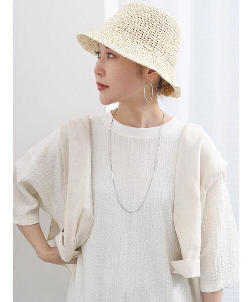 Samansa Mos2 blue（サマンサモスモスブルー）の「◎膨れジャカードプルオーバー（Tシャツ/カットソー・レディース・ブラック/オフホワイト/グリーン・F）」の5枚目の写真