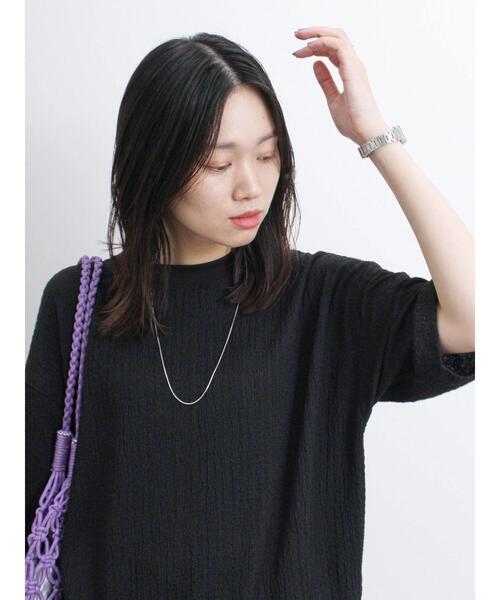 Samansa Mos2 blue（サマンサモスモスブルー）の「◎膨れジャカードプルオーバー（Tシャツ/カットソー・レディース・ブラック/オフホワイト/グリーン・F）」の10枚目の写真