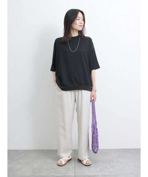 Samansa Mos2 blue（サマンサモスモスブルー）の「◎膨れジャカードプルオーバー（Tシャツ/カットソー・レディース・ブラック/オフホワイト/グリーン・F）」の14枚目の写真