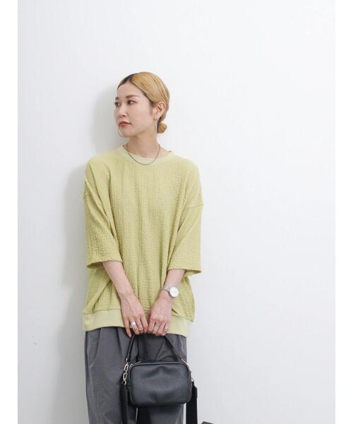 Samansa Mos2 blue（サマンサモスモスブルー）の「◎膨れジャカードプルオーバー（Tシャツ/カットソー・レディース・ブラック/オフホワイト/グリーン・F）」の17枚目の写真
