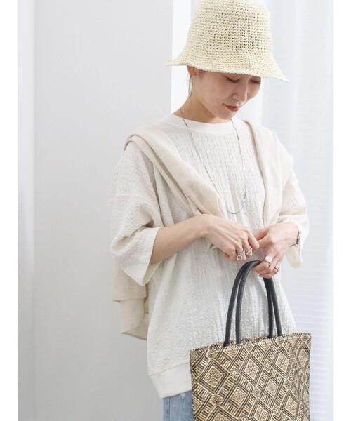 Samansa Mos2 blue（サマンサモスモスブルー）の「◎膨れジャカードプルオーバー（Tシャツ/カットソー・レディース・ブラック/オフホワイト/グリーン・F）」の22枚目の写真