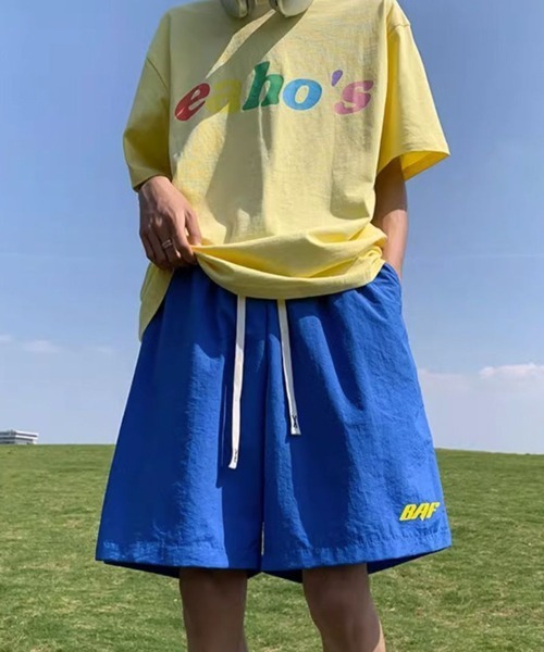 NOWLE（ノウル）の「【NOWLE】ワンポイント イージー シャカシャカ ショーツ（その他パンツ・メンズ・ブラック/ピンク/グリーン/ブルー・FREE）」の4枚目の写真