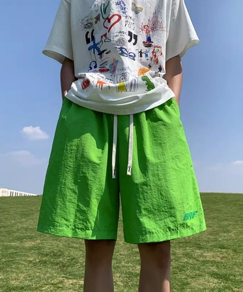 NOWLE（ノウル）の「【NOWLE】ワンポイント イージー シャカシャカ ショーツ（その他パンツ・メンズ・ブラック/ピンク/グリーン/ブルー・FREE）」の3枚目の写真