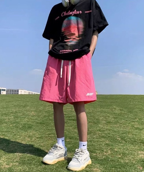 NOWLE（ノウル）の「【NOWLE】ワンポイント イージー シャカシャカ ショーツ（その他パンツ・メンズ・ブラック/ピンク/グリーン/ブルー・FREE）」の14枚目の写真