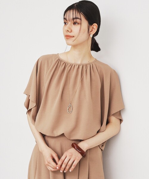 THE SHOP TK (ザ ショップ ティーケー )の「◆【涼しい!/シワになりにくい/吸水速乾/洗える】フレアスリーブブラウス(シャツ/ブラウス・レディース・ブラック/グリーン/ベージュ・12/13)」の3枚目の写真