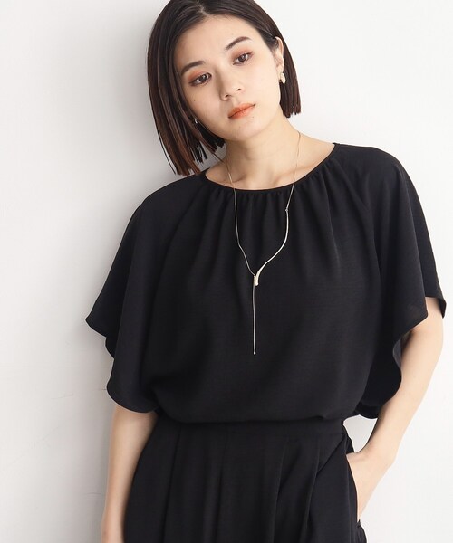 THE SHOP TK (ザ ショップ ティーケー )の「◆【涼しい!/シワになりにくい/吸水速乾/洗える】フレアスリーブブラウス(シャツ/ブラウス・レディース・ブラック/グリーン/ベージュ・12/13)」の2枚目の写真