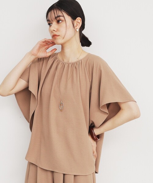 THE SHOP TK (ザ ショップ ティーケー )の「◆【涼しい!/シワになりにくい/吸水速乾/洗える】フレアスリーブブラウス(シャツ/ブラウス・レディース・ブラック/グリーン/ベージュ・12/13)」の12枚目の写真