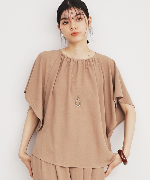 THE SHOP TK (ザ ショップ ティーケー )の「◆【涼しい!/シワになりにくい/吸水速乾/洗える】フレアスリーブブラウス(シャツ/ブラウス・レディース・ブラック/グリーン/ベージュ・12/13)」の13枚目の写真