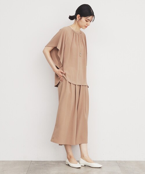THE SHOP TK (ザ ショップ ティーケー )の「◆【涼しい!/シワになりにくい/吸水速乾/洗える】フレアスリーブブラウス(シャツ/ブラウス・レディース・ブラック/グリーン/ベージュ・12/13)」の14枚目の写真