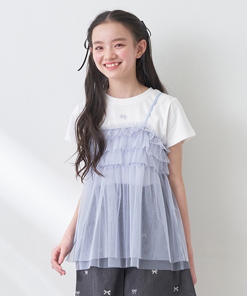 セール】フリルチュールチュニック＆Tシャツセット（Tシャツ 