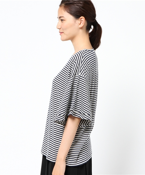 LBC（エルビーシー）の「コットン天竺ティアードスリーブ（Tシャツ/カットソー・レディース・オフホワイト/スカイブルー/ネイビー・MEDIUM/LARGE）」の9枚目の写真