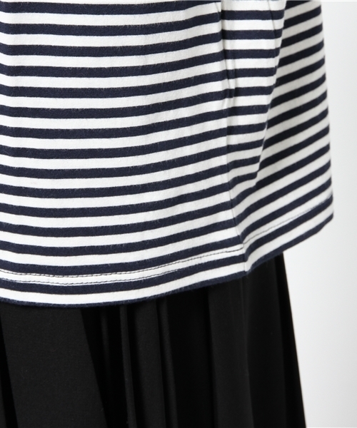 LBC（エルビーシー）の「コットン天竺ティアードスリーブ（Tシャツ/カットソー・レディース・オフホワイト/スカイブルー/ネイビー・MEDIUM/LARGE）」の6枚目の写真