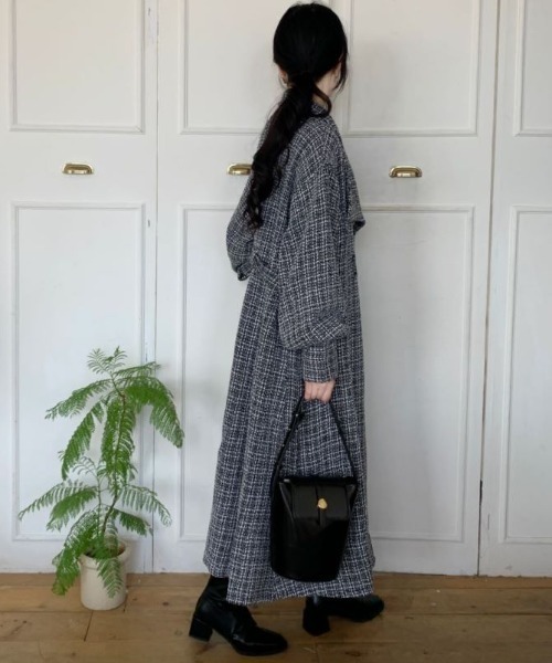 定価51810円★新品未使用品 ビューティ&ユース ムーンツイードオーバーコート Fubail / ツイードミドルコート