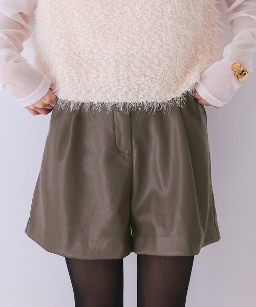 DONOBAN（ドノバン）の「レザーショートパンツ（その他パンツ・レディース・ブルー/ブラック/ブラウン・ONE）」の3枚目の写真