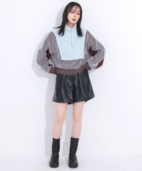 DONOBAN（ドノバン）の「レザーショートパンツ（その他パンツ・レディース・ブルー/ブラック/ブラウン・ONE）」の4枚目の写真