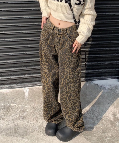 MEMECLE(メメクル)の「【 MEMECLE / メメクル 】ハイウエスト レオパード パターン デニムパンツ(デニムパンツ・レディース・その他・S/M/L)」の4枚目の写真