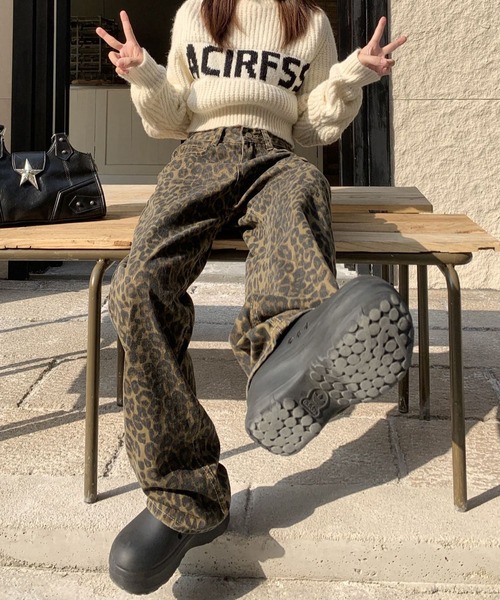 MEMECLE(メメクル)の「【 MEMECLE / メメクル 】ハイウエスト レオパード パターン デニムパンツ(デニムパンツ・レディース・その他・S/M/L)」の7枚目の写真