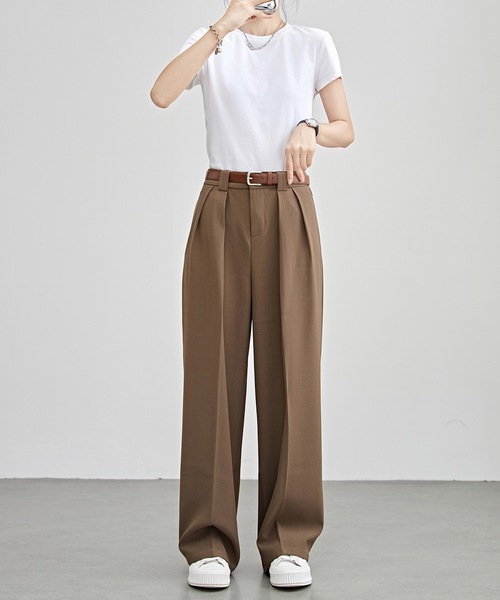 DELINE ハイウエストルーズフィットスラックス DELINE ハイウエストルーズフィットスラックス パンツ - パンツ