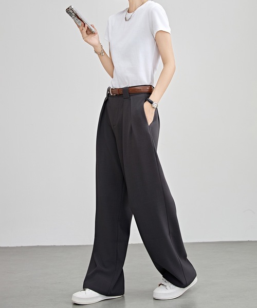 ★Max Mara★タック入り ハイウエスト ワイドレッグパンツ マックスマーラ Max Mara MAX MARA LEISURE ワイドパンツ