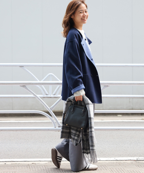 JOURNAL STANDARD relume(ジャーナルスタンダード レリューム)の「リバーシブルノーカラーショートコート(ノーカラーコート・レディース・ネイビー/ブラウン/グレー・38/36)」の7枚目の写真