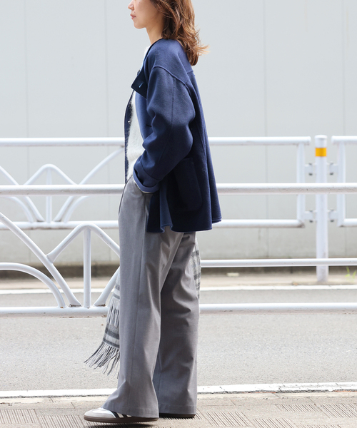 JOURNAL STANDARD relume(ジャーナルスタンダード レリューム)の「リバーシブルノーカラーショートコート(ノーカラーコート・レディース・ネイビー/ブラウン/グレー・38/36)」の10枚目の写真
