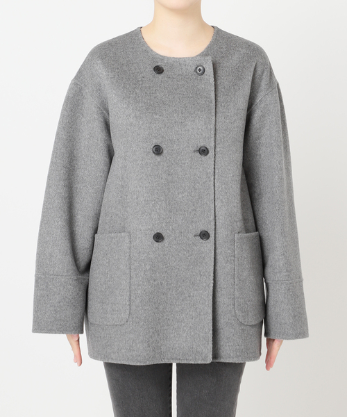JOURNAL STANDARD relume(ジャーナルスタンダード レリューム)の「リバーシブルノーカラーショートコート(ノーカラーコート・レディース・ネイビー/ブラウン/グレー・38/36)」の18枚目の写真