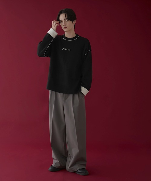 LUCY（ルーシー）の「LUCY/アウトリンキングニットプルオーバー（ニット/セーター・メンズ・ダークグレー/ブラック・MEDIUM/LARGE）」の3枚目の写真