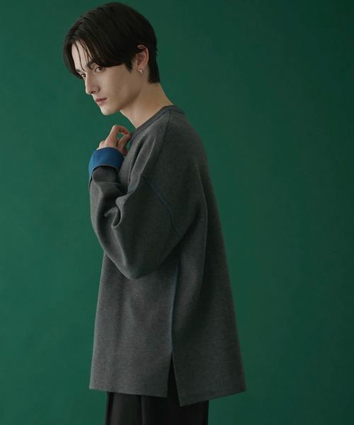 LUCY（ルーシー）の「LUCY/アウトリンキングニットプルオーバー（ニット/セーター・メンズ・ダークグレー/ブラック・MEDIUM/LARGE）」の10枚目の写真