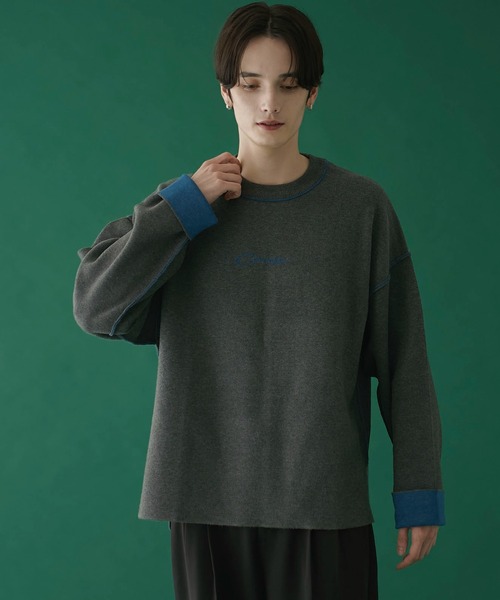 LUCY（ルーシー）の「LUCY/アウトリンキングニットプルオーバー（ニット/セーター・メンズ・ダークグレー/ブラック・MEDIUM/LARGE）」の11枚目の写真