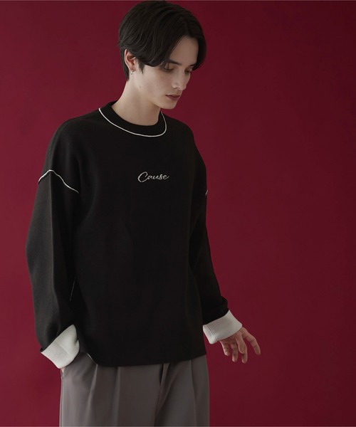 LUCY（ルーシー）の「LUCY/アウトリンキングニットプルオーバー（ニット/セーター・メンズ・ダークグレー/ブラック・MEDIUM/LARGE）」の6枚目の写真