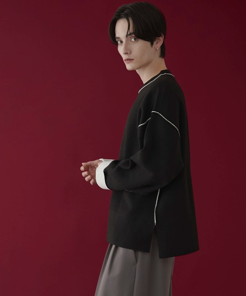 LUCY（ルーシー）の「LUCY/アウトリンキングニットプルオーバー（ニット/セーター・メンズ・ダークグレー/ブラック・MEDIUM/LARGE）」の7枚目の写真