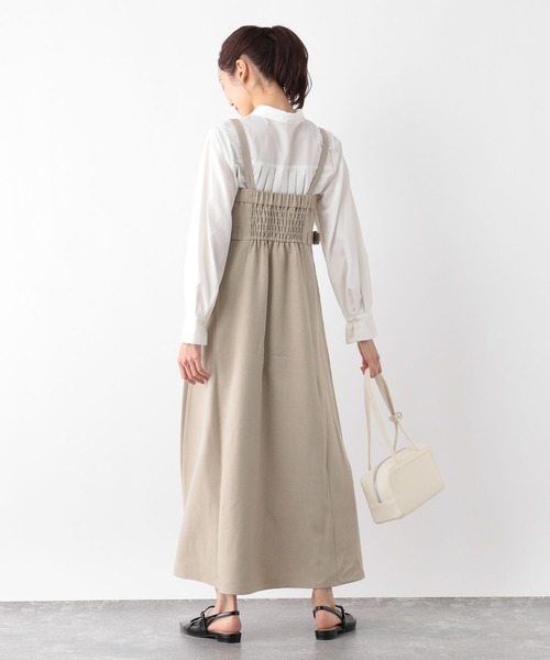 GLOBAL WORK（グローバルワーク）の「MATINEE LINE/お手入れらくらくSET UPジャンパースカート/140452（ジャンパースカート・レディース・ライトベージュ/ブラウン/チャコール・FREE）」の18枚目の写真