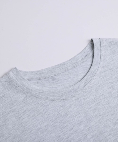 Lajour（ラジュール）の「コットンサイドスリットロングTシャツ（Tシャツ/カットソー・レディース・杢グレー/ホワイト/ブラック・フリー）」の4枚目の写真