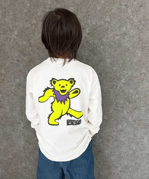Grateful Dead(グレイトフルデッド)の「GRATEFUL DEAD グレイトフルデッド オーバーサイズ 長袖Tシャツ(Tシャツ/カットソー・キッズ・オフホワイト/杢グレー/ダークグリーン/ホワイト系/ブラック/チャコール/ベージュ/オレンジ/ホワイト系その他2/ブラック系その他/グリーン系その他/ネイビー/パープル/ホワイト系その他3/ベージュ系その他/グレー系その他・110cm/120cm/130cm/140cm/150cm/160cm)」の5枚目の写真